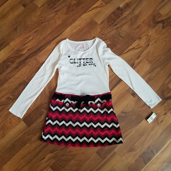 CRB GIRL multi color Dress Size 18 glitter all the way bin13 - Picture 1 of 7